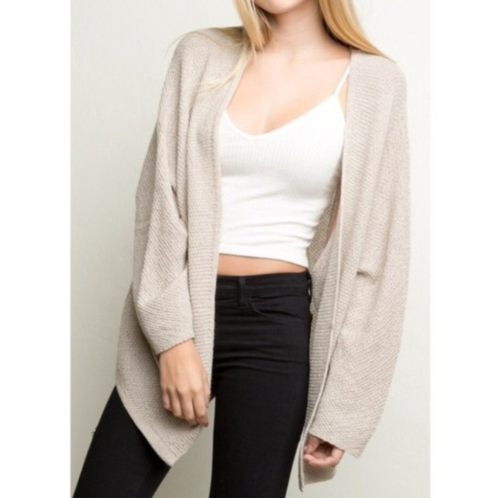 Brandy Melville Caroline Wool Beige Cardigan